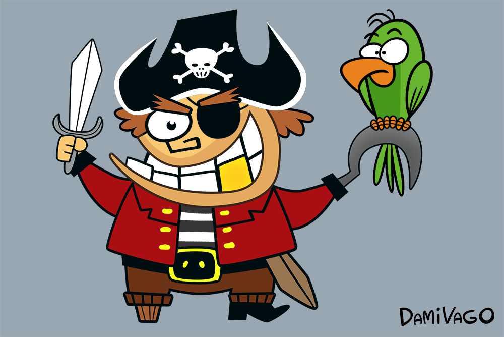 Diseño de Personajes: El Pirata Enanko y su Loro