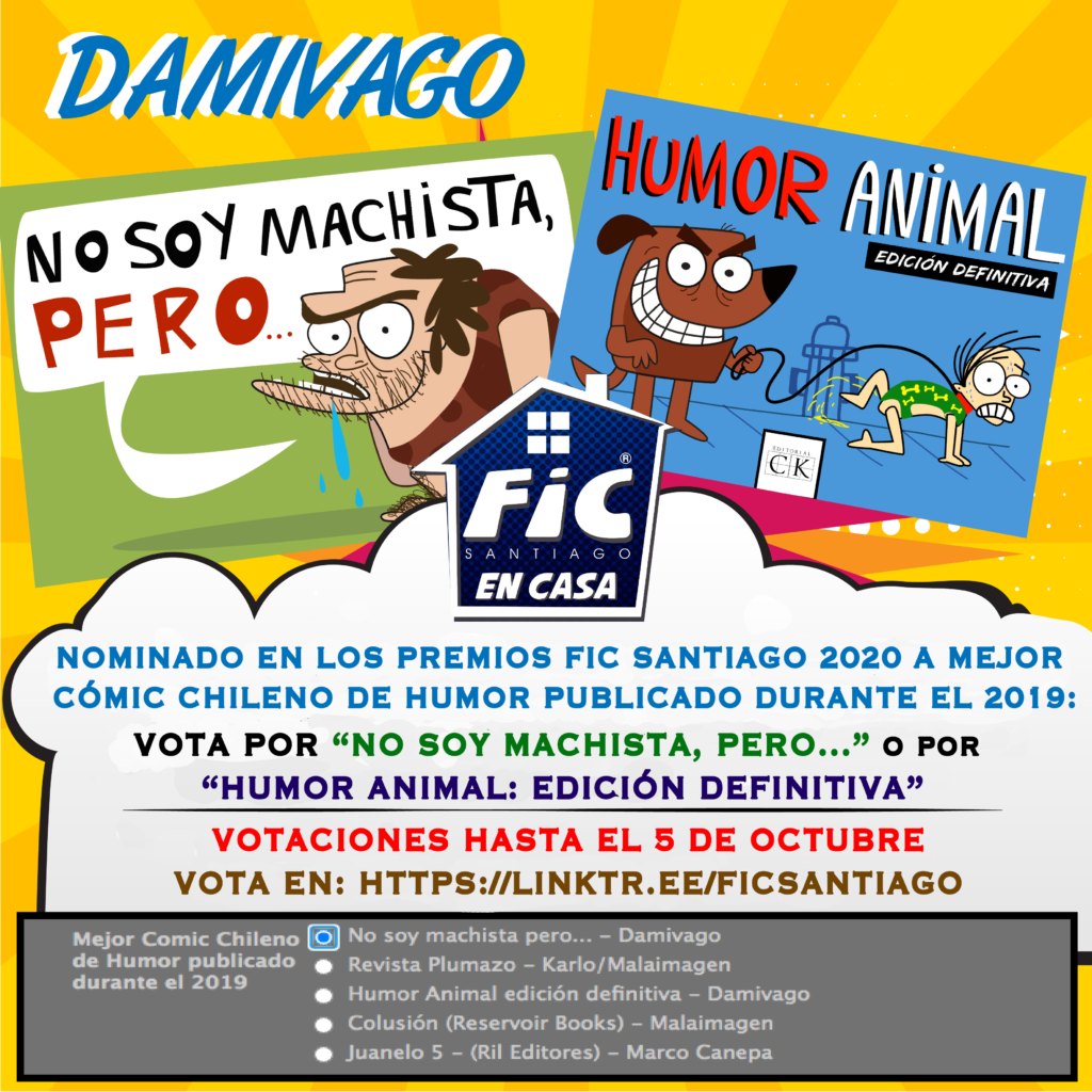 Nominado a Mejor cómic de humor en los Premios FIC Santiago 2020