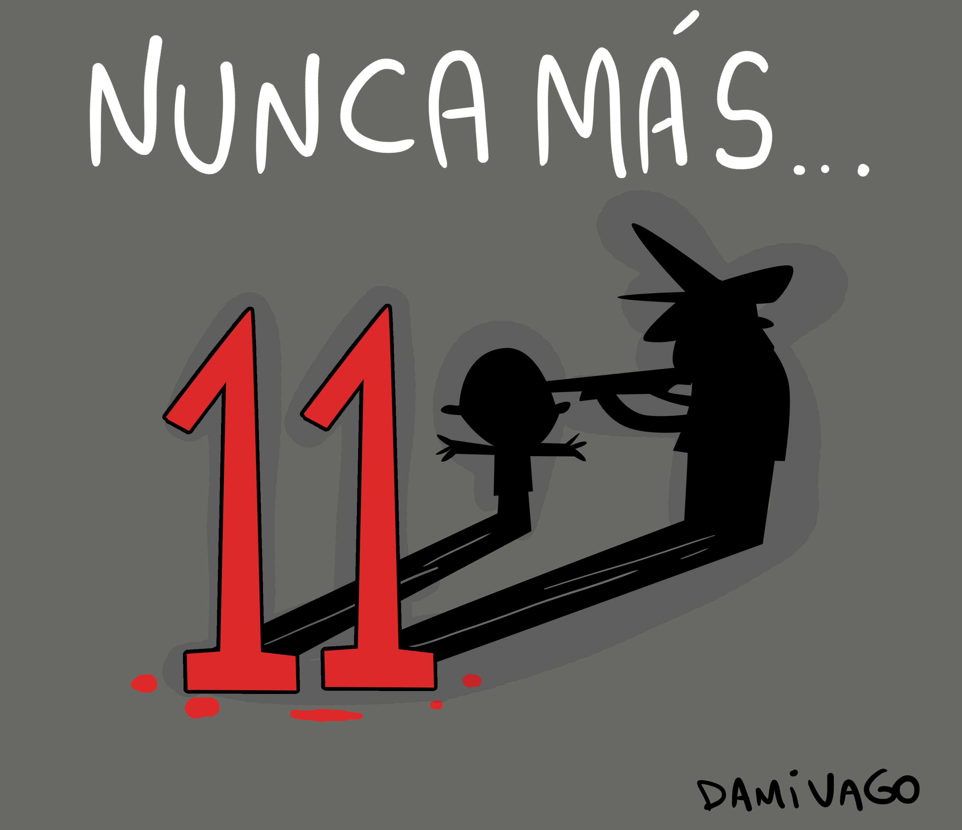Polera Negra Unisex : NUNCA MÁS - Imagen 3