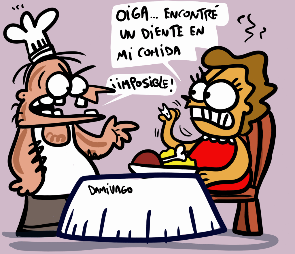 El caso del diente en la comida
