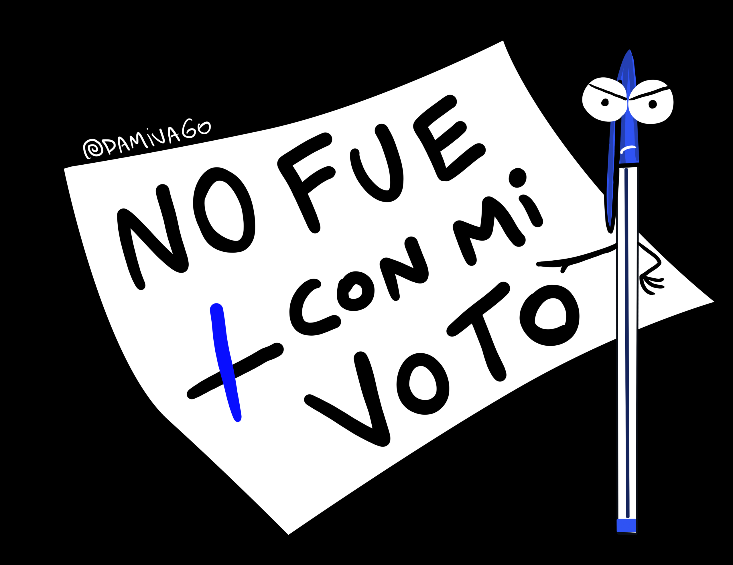 Polera Negra Unisex : No fue con mi voto - Imagen 2