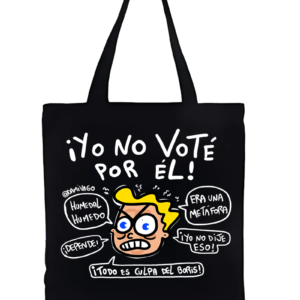 Bolsa Ecológica Tote Bag: No Voté por él Versión 2.0 RUBIO Fondo negro
