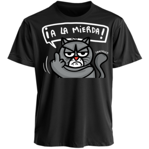 Polera Negra Unisex : ¡A LA MIERDA!