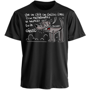 Polera Negra Unisex : Galgos Libres 2.0