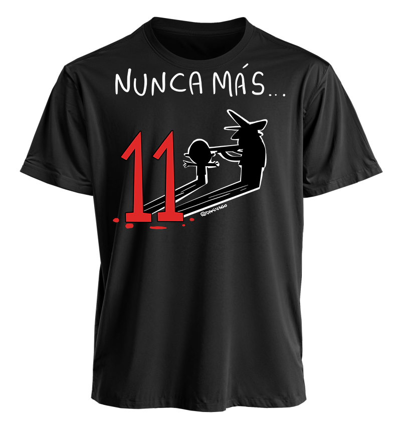 Polera Negra Unisex : NUNCA MÁS
