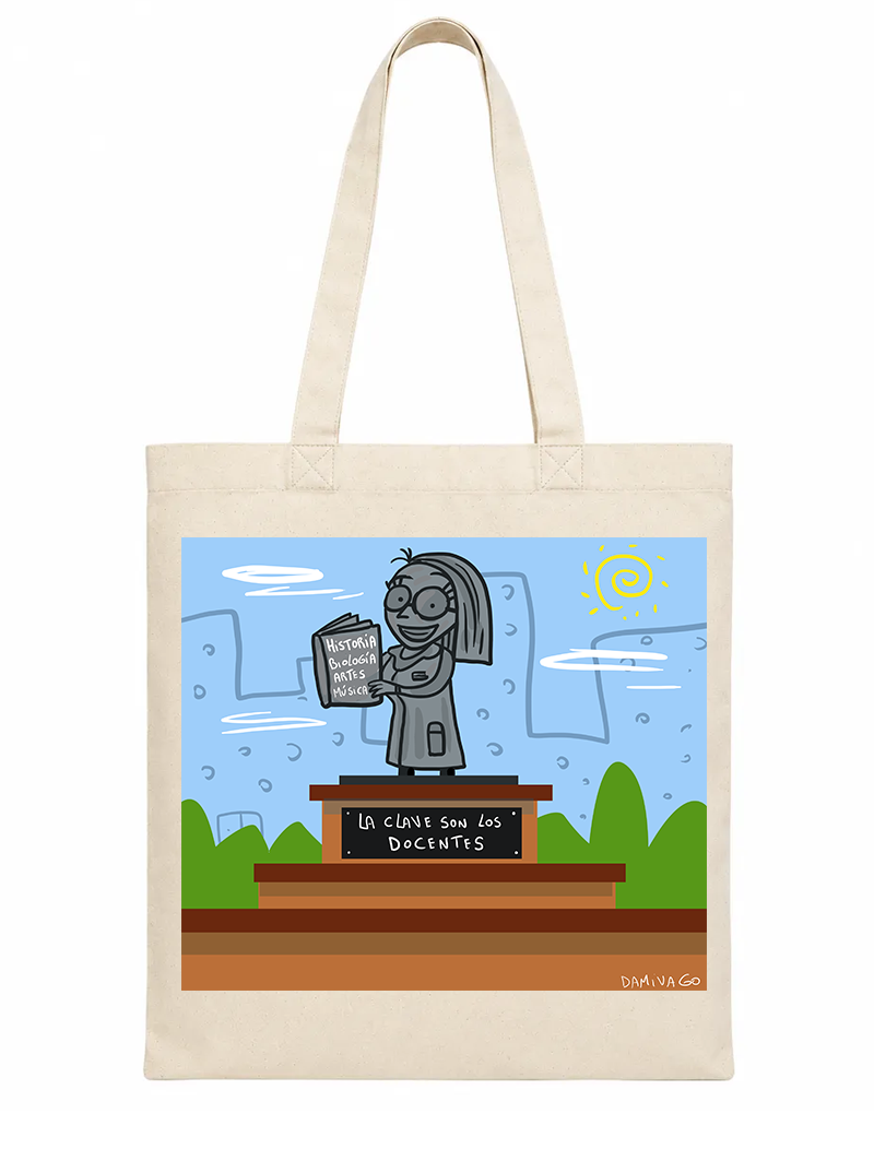 Bolsa Tote Bag: La Clave son los Docentes (IMPRESION DIRECTA)