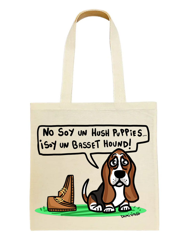 Bolsa Tote Bag: BASSET HOUND (IMPRESION DIRECTA)