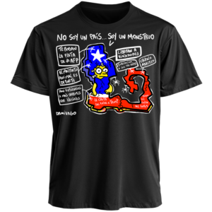 Polera Negra Unisex : NO SOY UN PAÍS, SOY UN MONSTRUO