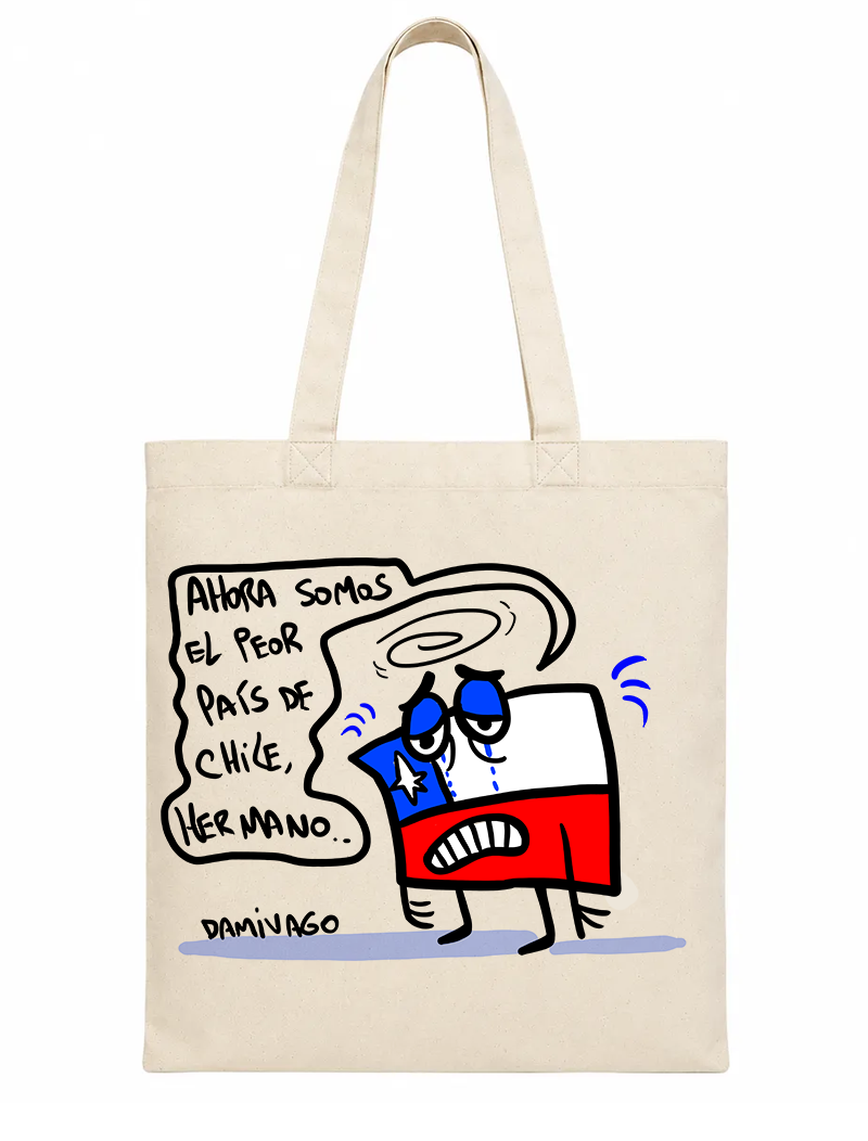 Bolsa Tote Bag: SOMOS EL PEOR PAÍS DE CHILE (IMPRESION DIRECTA)