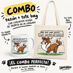 COMBO "PERRODEPENDIENTE": «TAZA+ BOLSA TOTE BAG CON TU PERRITO FAVORITO
